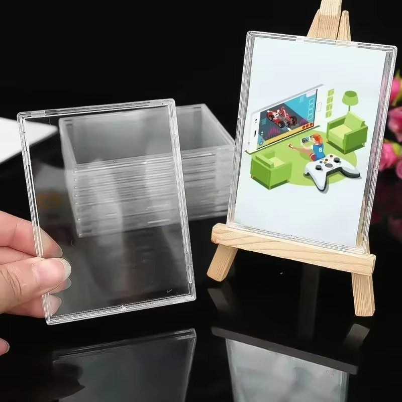 20-1Pcs Transparent Cards Holder for Trading Card Support Arcylic Triangle Card Display Stand Photo Card Protective Shell Sleeve