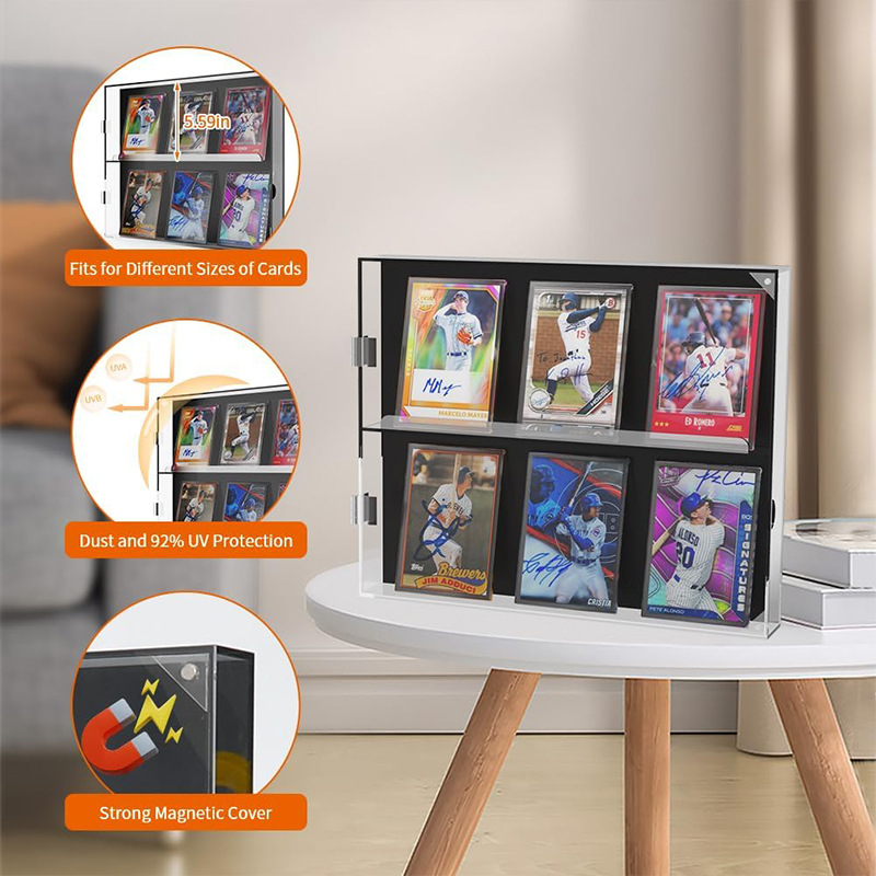 Trading Card Acrylic Display Frame, HD Hangable Graded Card Cabinet, For Sports Game Card