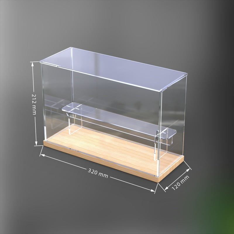 Solid Wood Blind Box Storage Display Rack Bubble Mart Molly Blind Box Ladder Storage Box Acrylic Transparent Display