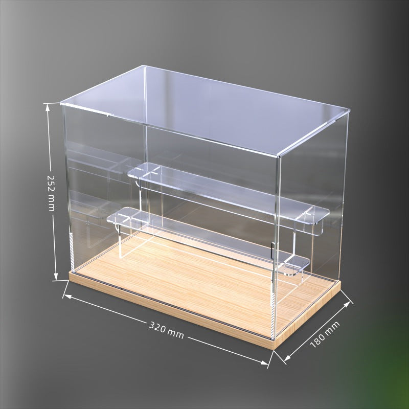 Solid Wood Blind Box Storage Display Rack Bubble Mart Molly Blind Box Ladder Storage Box Acrylic Transparent Display